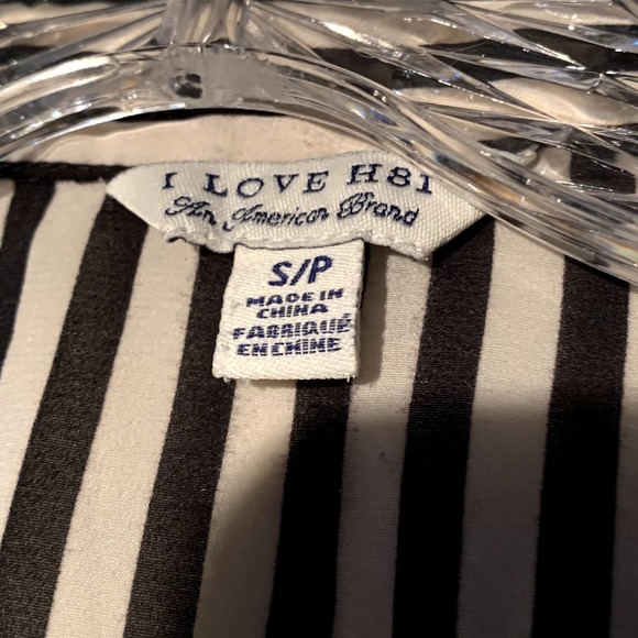 I love H8I an American brand black and white striped tank top collared button up - Picture 2 of 3
